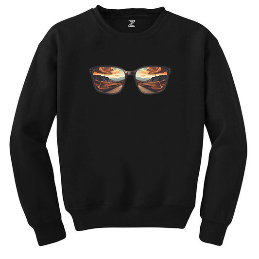 Highway Reflection Siyah Sweatshirt