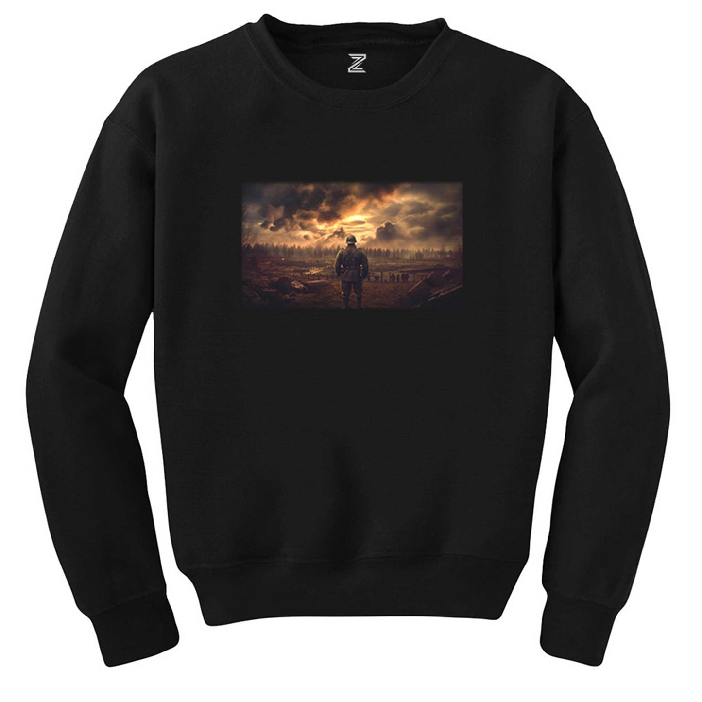 II. World War Soldier Siyah Sweatshirt