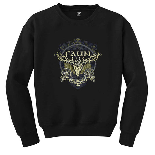 Faun Hirsch Siyah Sweatshirt