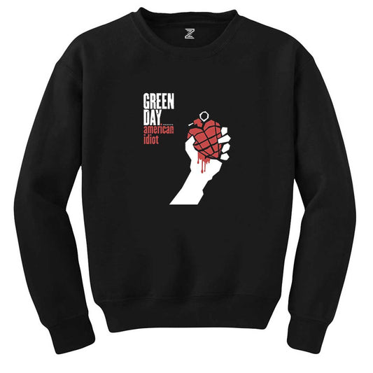 Green Day American Idiot Siyah Sweatshirt