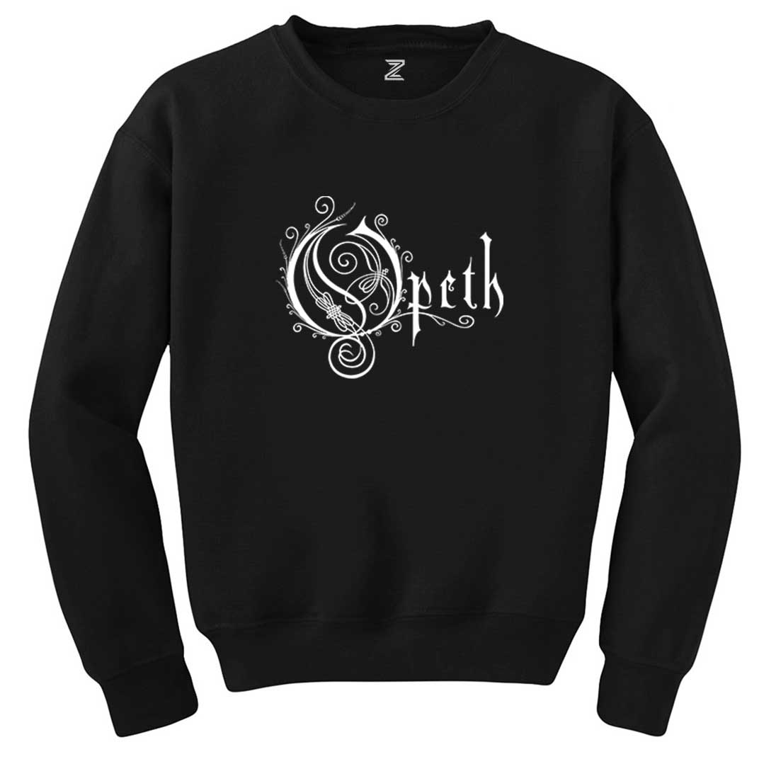 Opeth Logo White Siyah Sweatshirt