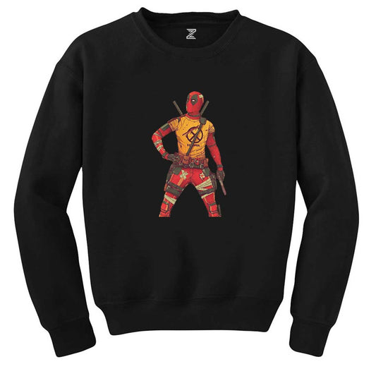 Deadpool X Men Logo Siyah Sweatshirt