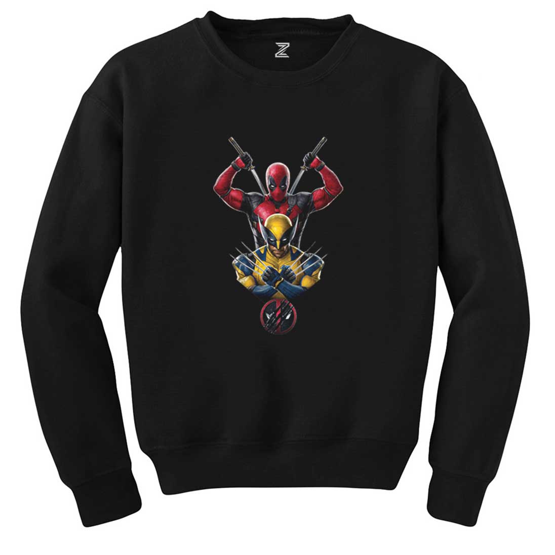 Deadpool Wolverine Warrios Siyah Sweatshirt