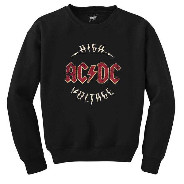 Ac Dc Logo Vintage Siyah Sweatshirt