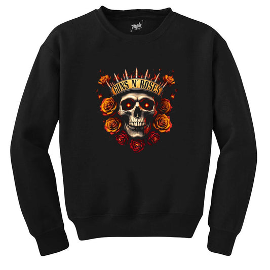 Guns N Roses Skull Bullet Siyah Sweatshirt