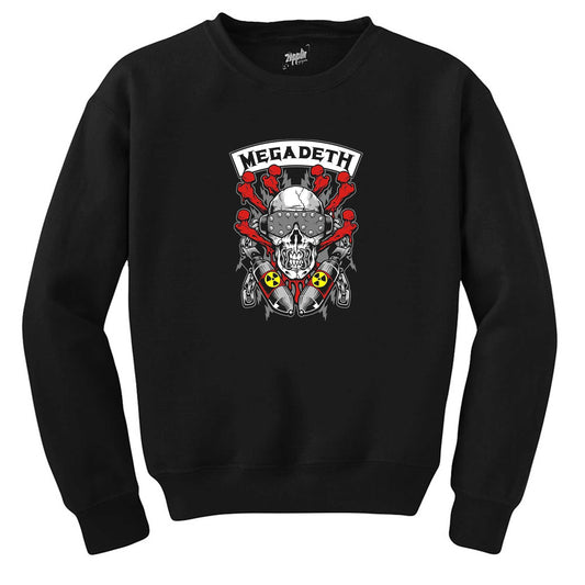 Megadeth Skull and Chemical Bomb Siyah Sweatshirt