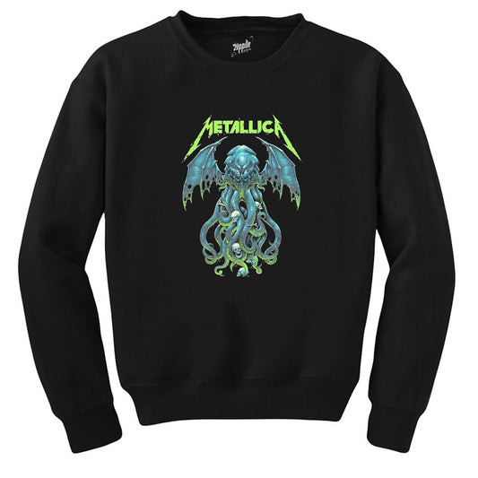 Metallica Octopus Bat Siyah Sweatshirt