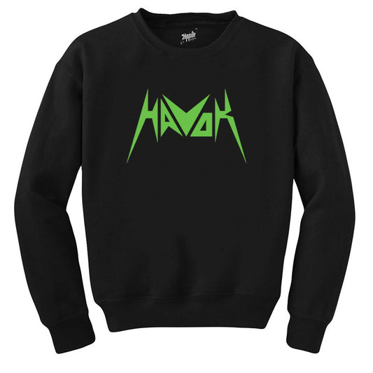 Havok Green Logo Siyah Sweatshirt