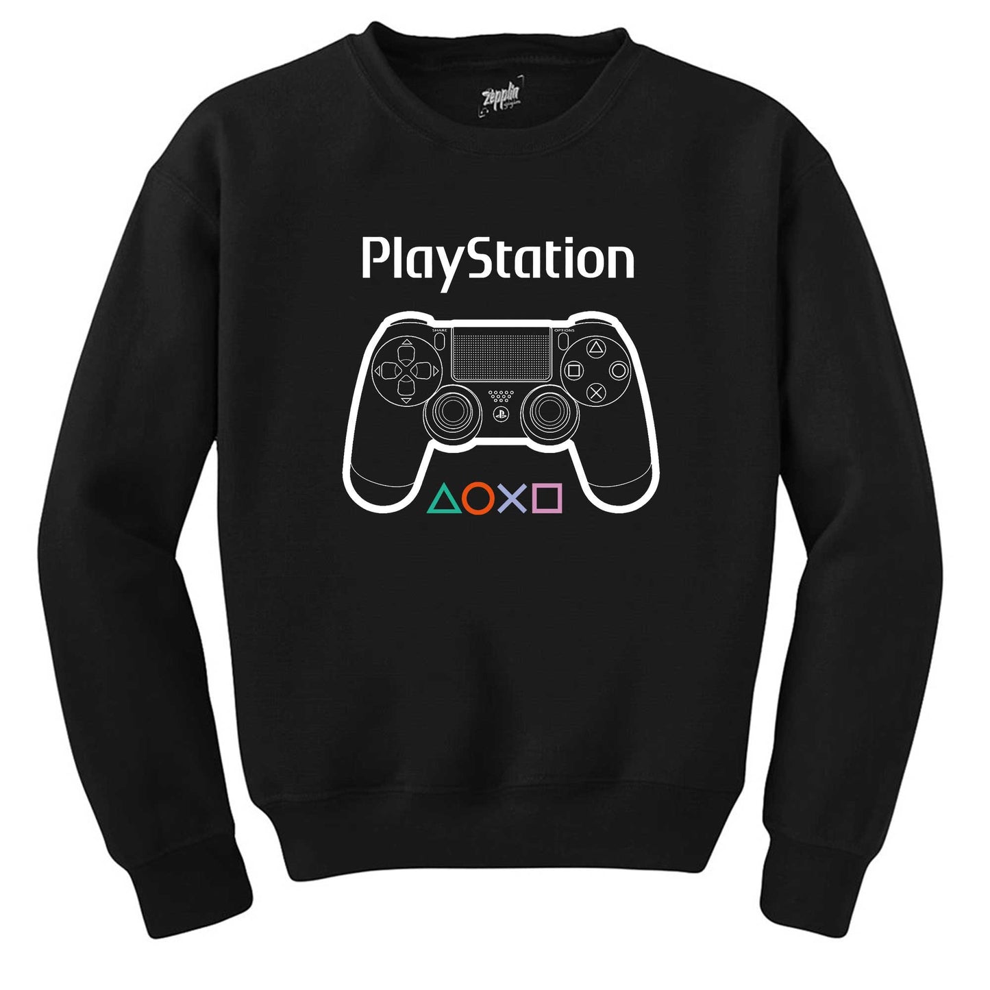 Playstation Gamepad Text Siyah Sweatshirt