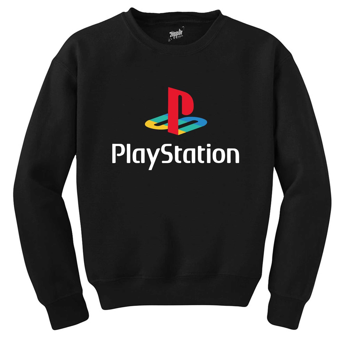 Playstation Logo White Siyah Sweatshirt