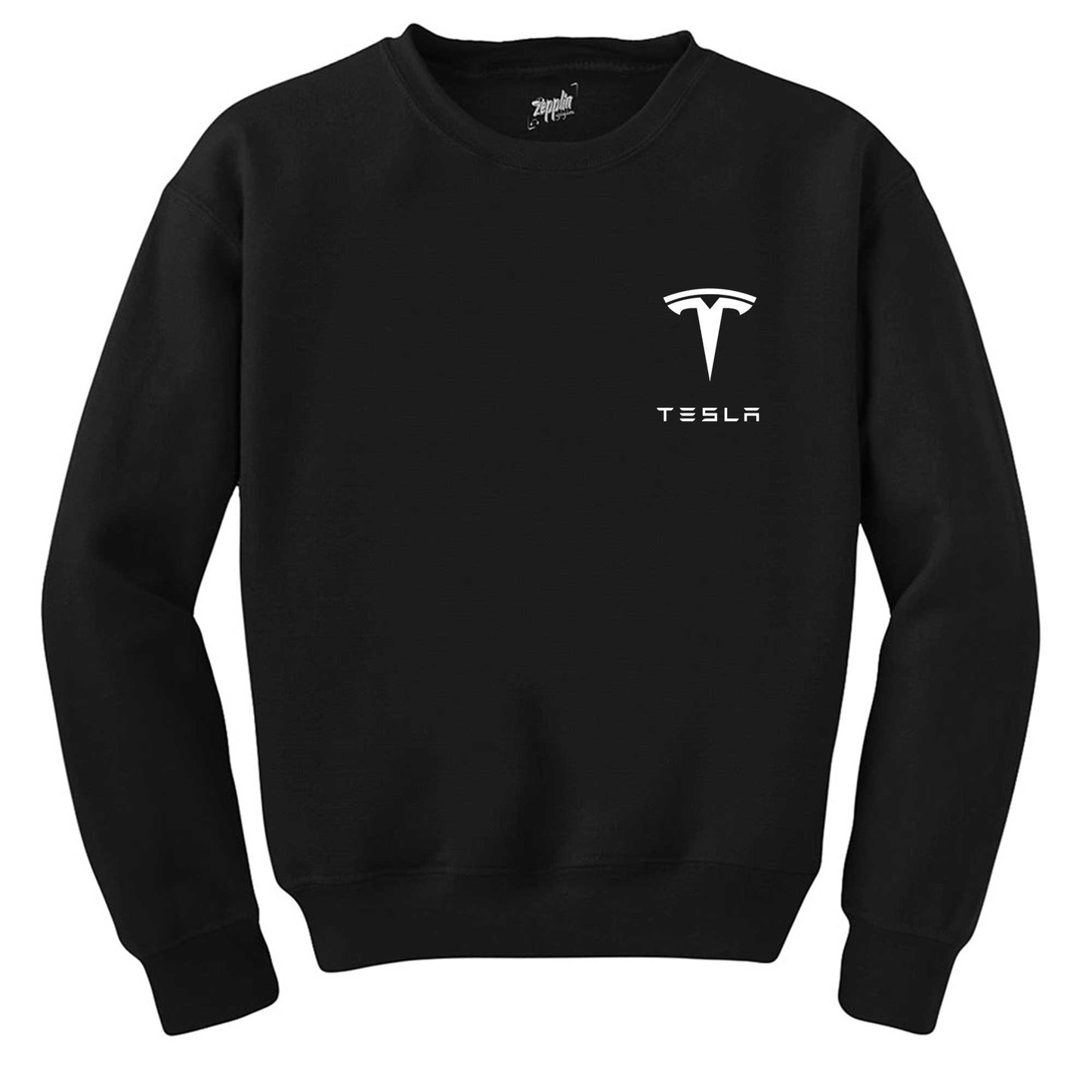 Tesla Logo Text Siyah Sweatshirt