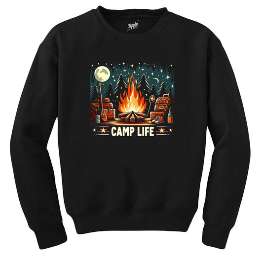 Camp Life Siyah Sweatshirt