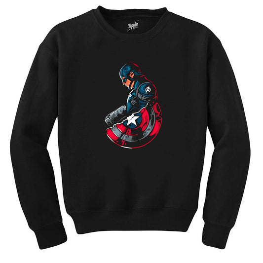 Kaptan America Siyah Sweatshirt