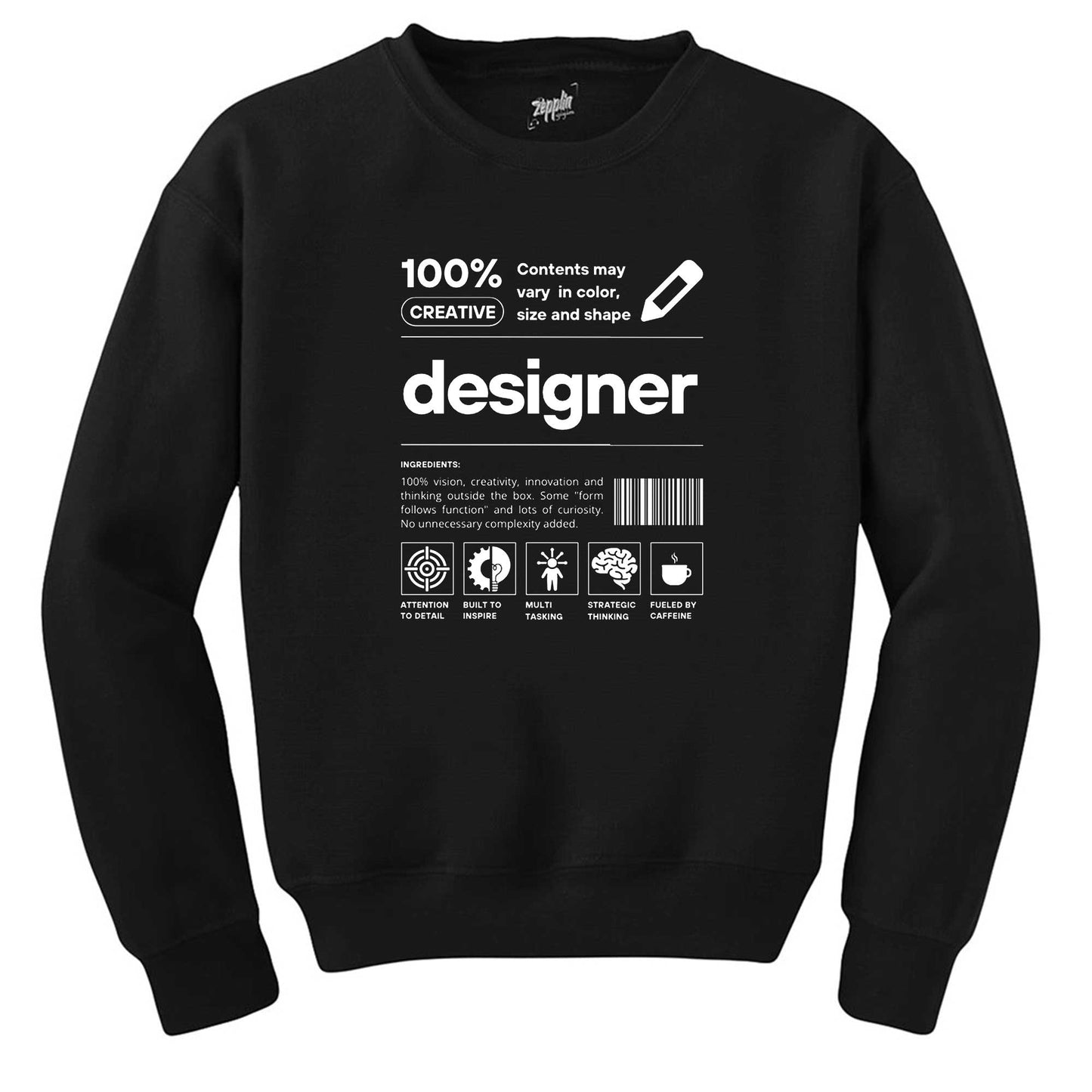 Designer Siyah Sweatshirt