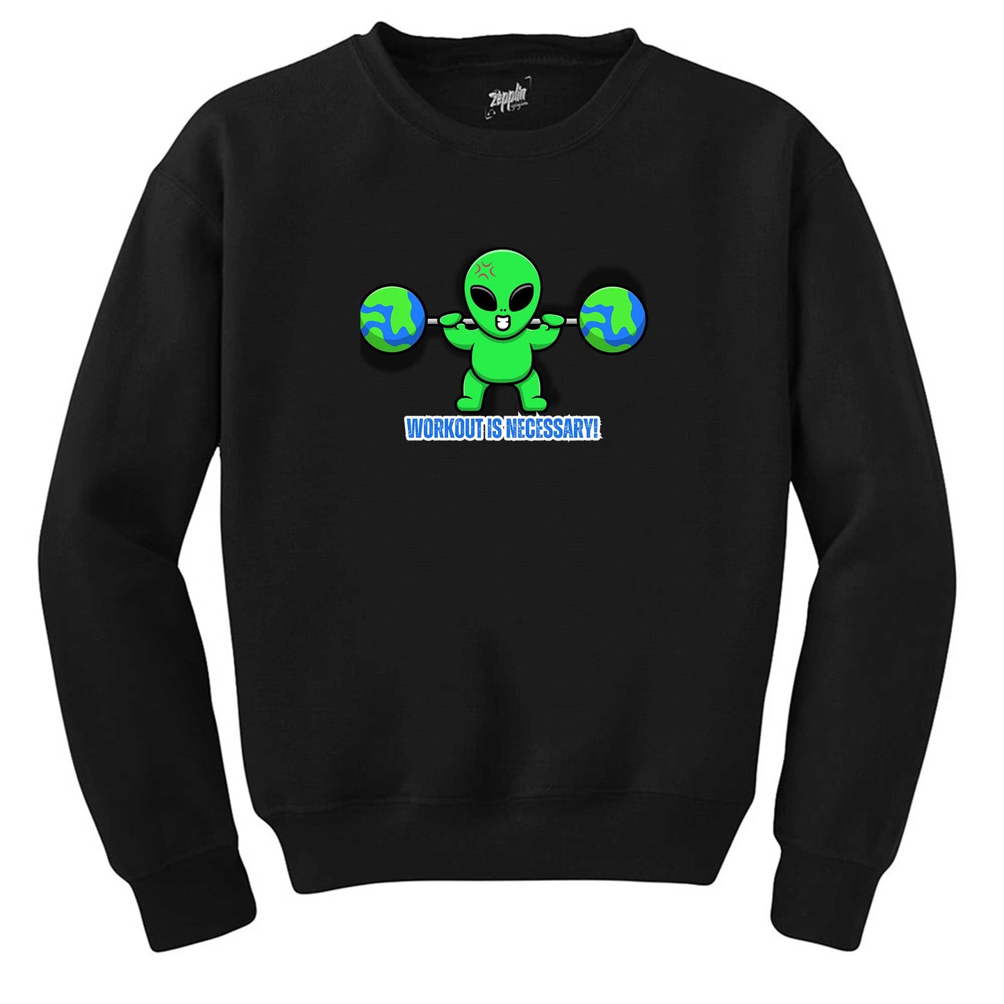 Workout Fitnes Animated Siyah Sweatshirt