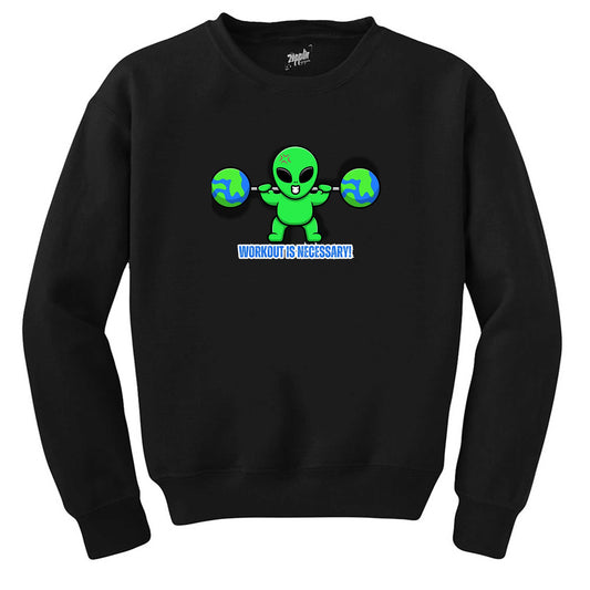 Workout Fitnes Animated Siyah Sweatshirt