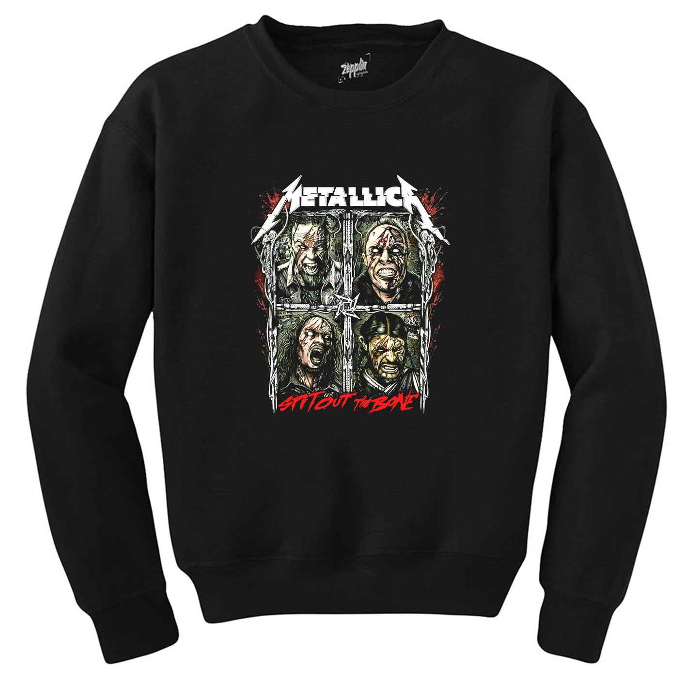 Metallica Spitout The Bone Siyah Sweatshirt