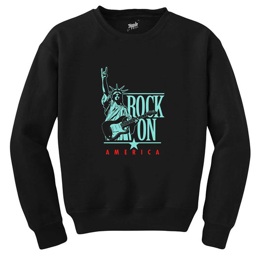 Rock On America Siyah Sweatshirt