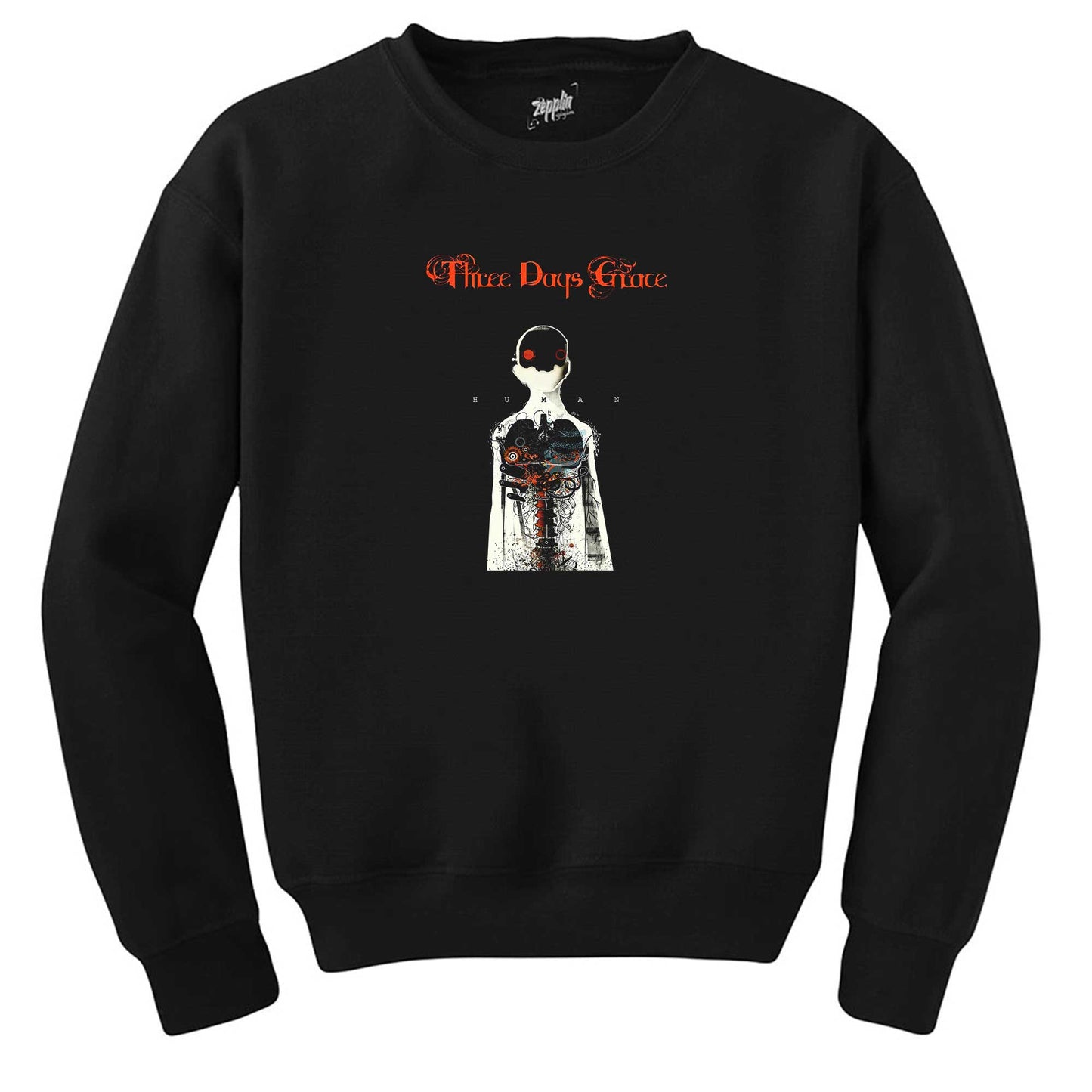 Three Days Grace Human Siyah Sweatshirt