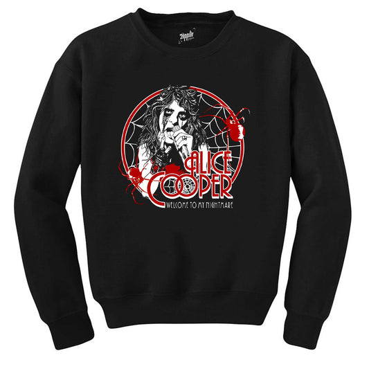 Alice Cooper Welcome To My Nightmare Red Siyah Sweatshirt