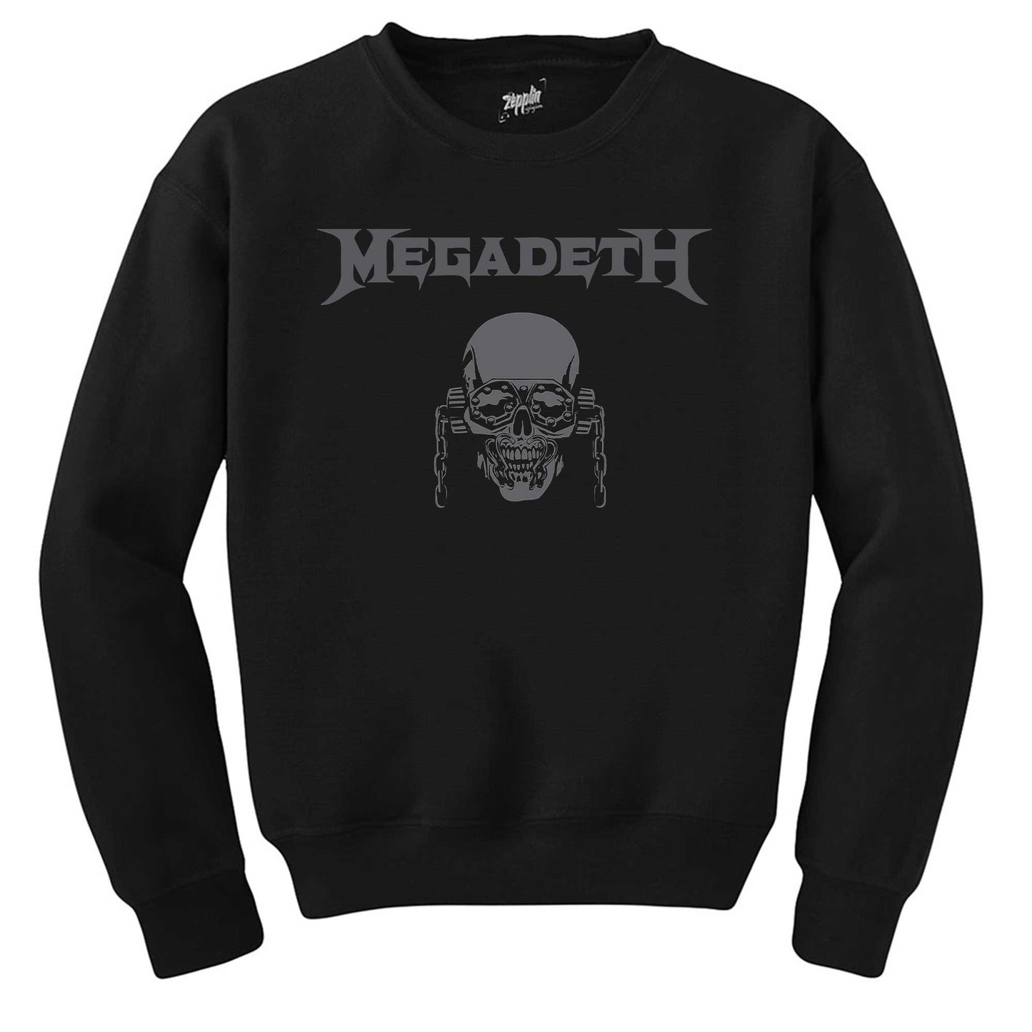Megadeth Vic Rattlehead Skull Siyah Sweatshirt