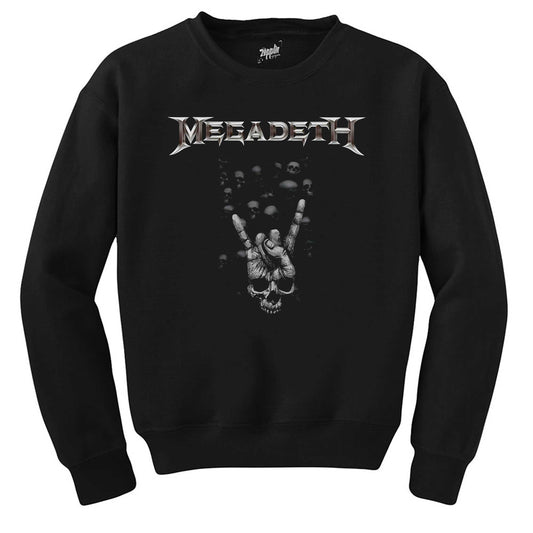 Megadeth Rock Sign Siyah Sweatshirt