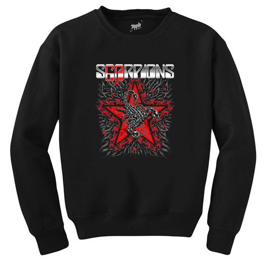 Scorpions Red Star Siyah Sweatshirt