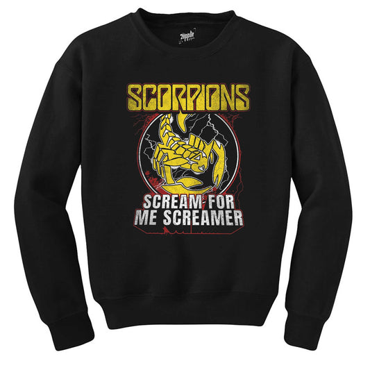 Scorpions Scream For Me Screamer Siyah Sweatshirt