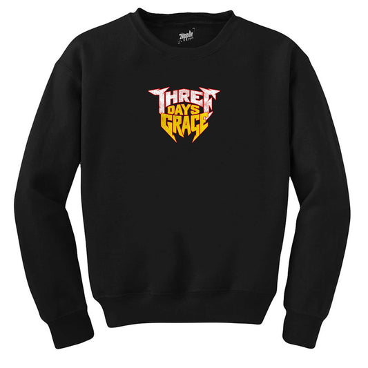 Three Days Grace Text Color Siyah Sweatshirt