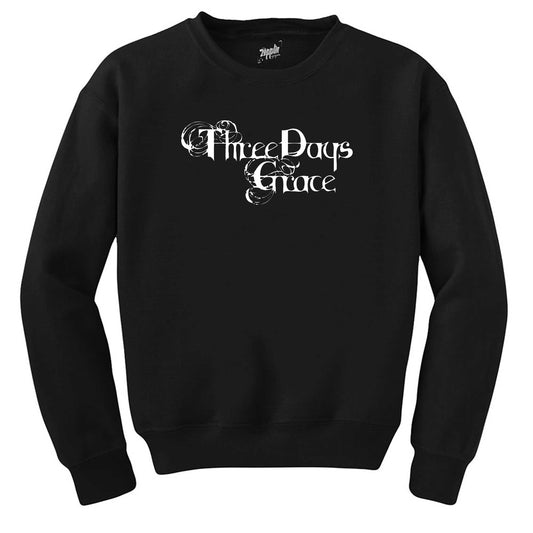 Three Days Grace Logo Text Siyah Sweatshirt
