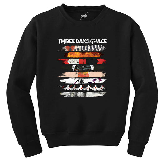 Three Days Grace Album Covers Siyah Sweatshirt