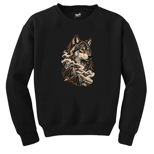 Sisli Zirve Bozkurt Siyah Sweatshirt