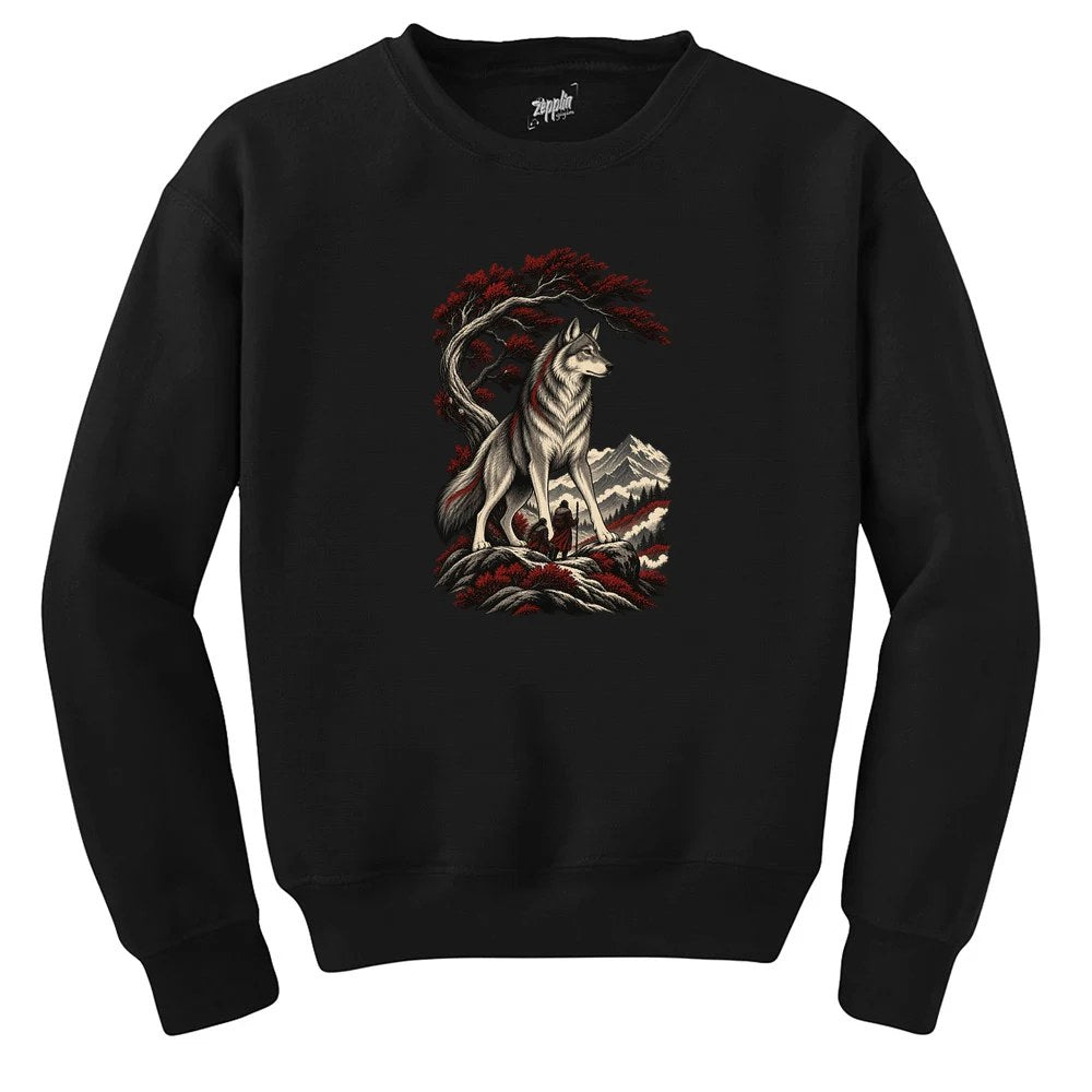 Koruyucu Bozkurt Siyah Sweatshirt