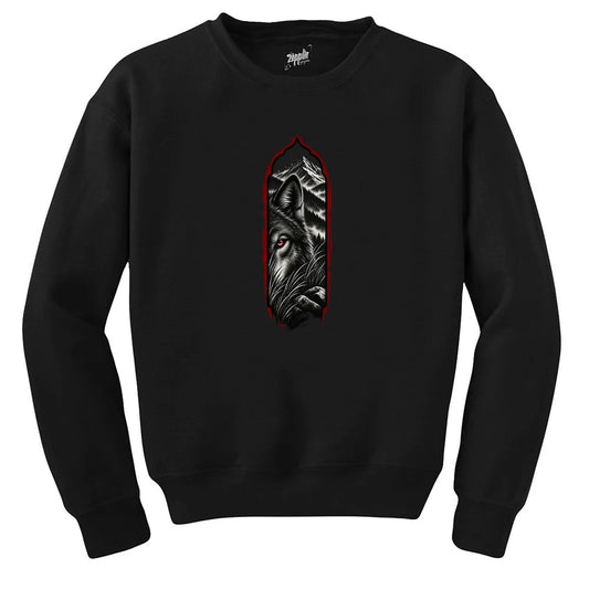 Bozkurt Gizemli Bakış Siyah Sweatshirt