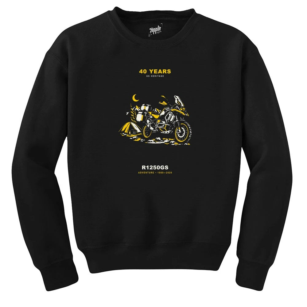 Bmw Gece Dağ Kampı Siyah Sweatshirt