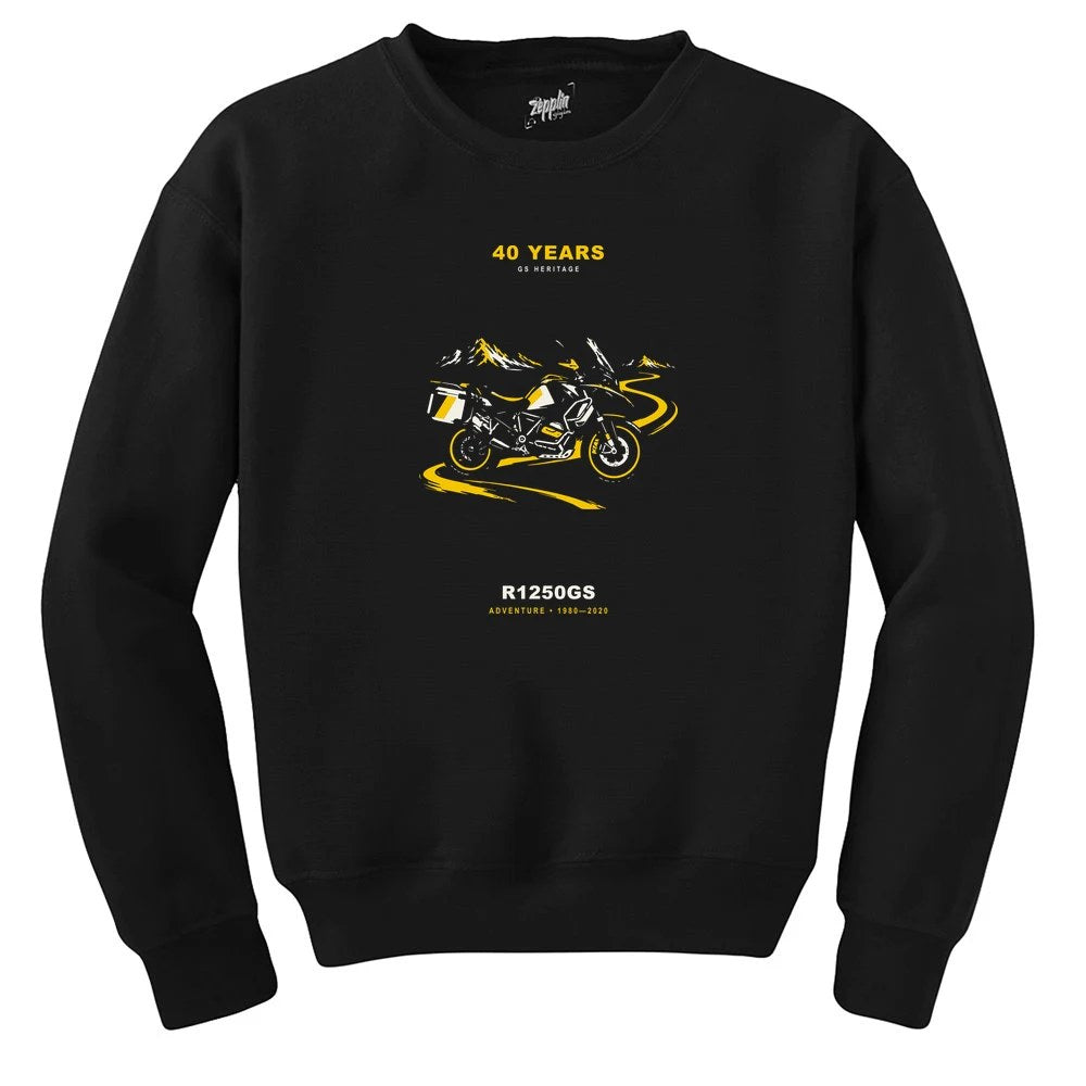 Bmw Virajlı Dağ Yolu Siyah Sweatshirt