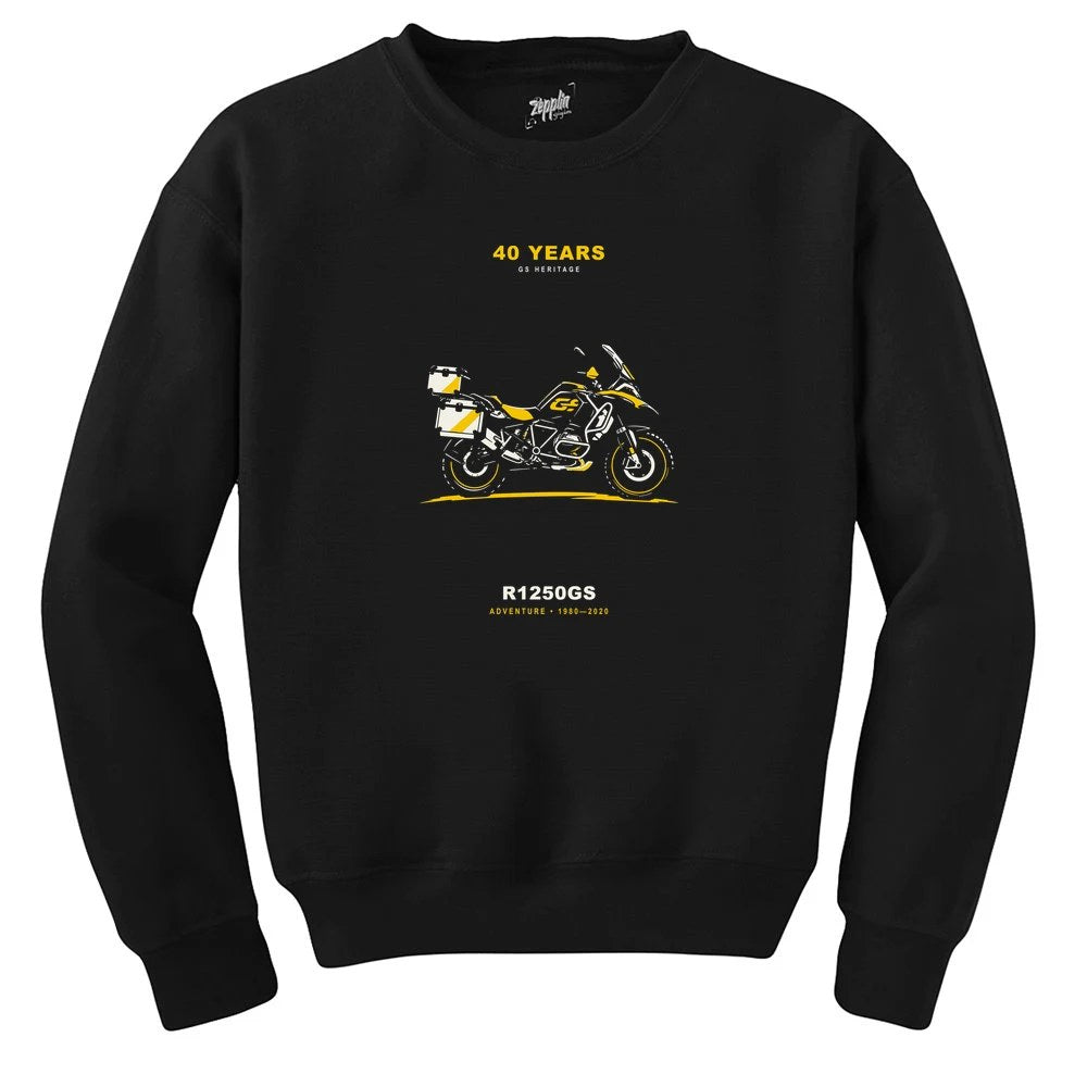 Bmw Minimal Çantalı GS Siyah Sweatshirt