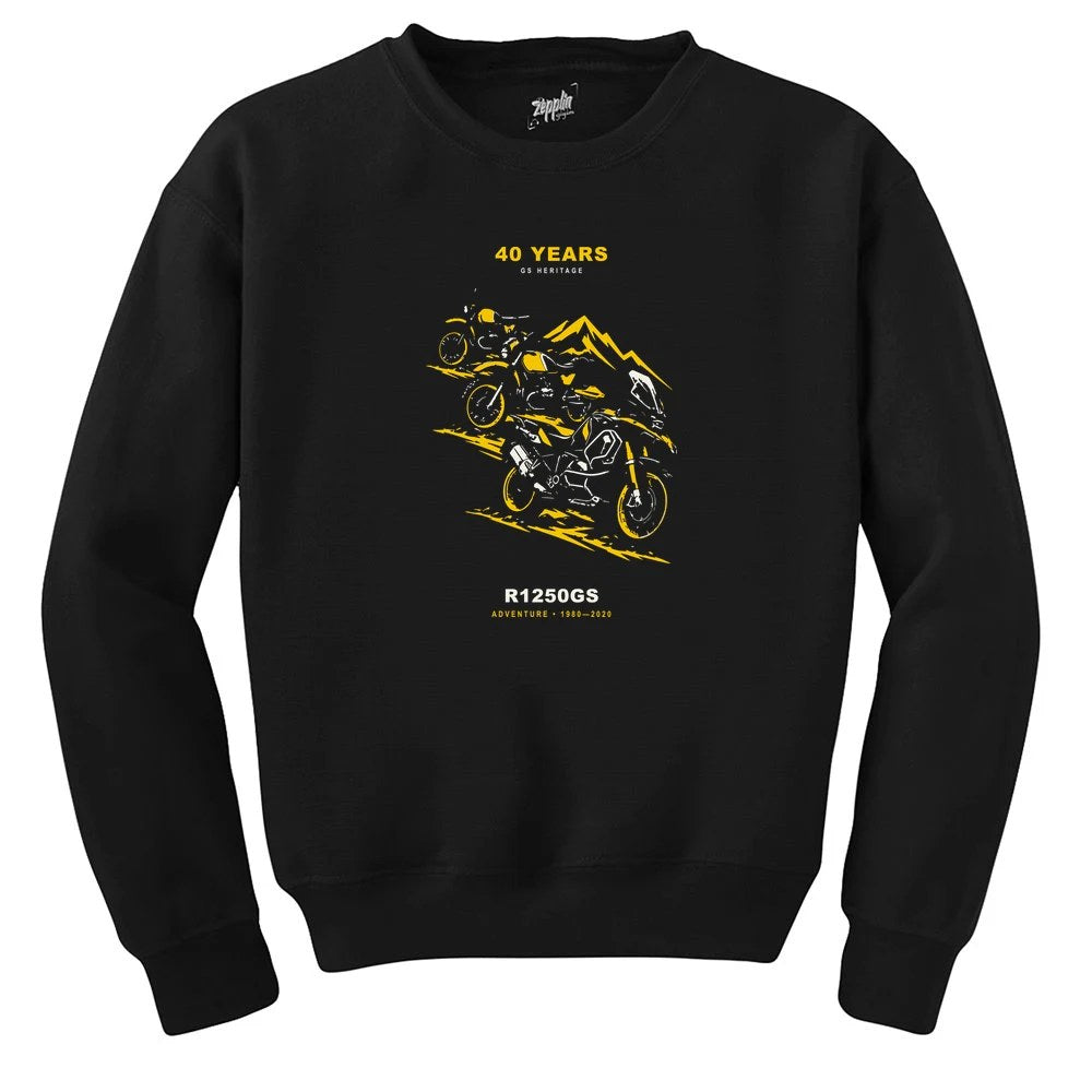 Bmw GS Nesilleri Siyah Sweatshirt