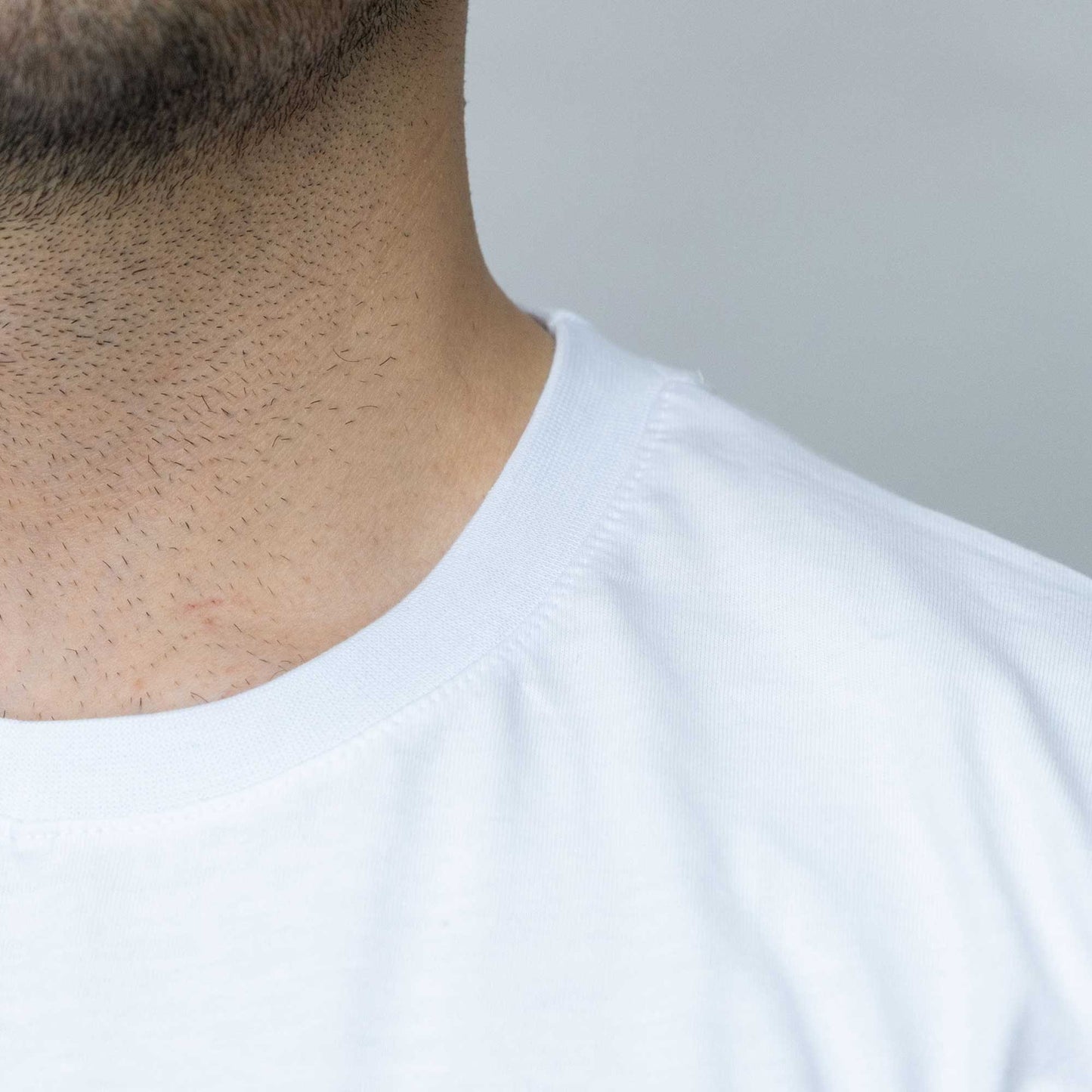 Military Style Skull Logo Oversize Beyaz Tişört