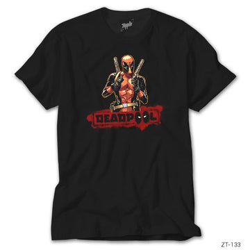 Deadpool Dual Sword Siyah Tişört