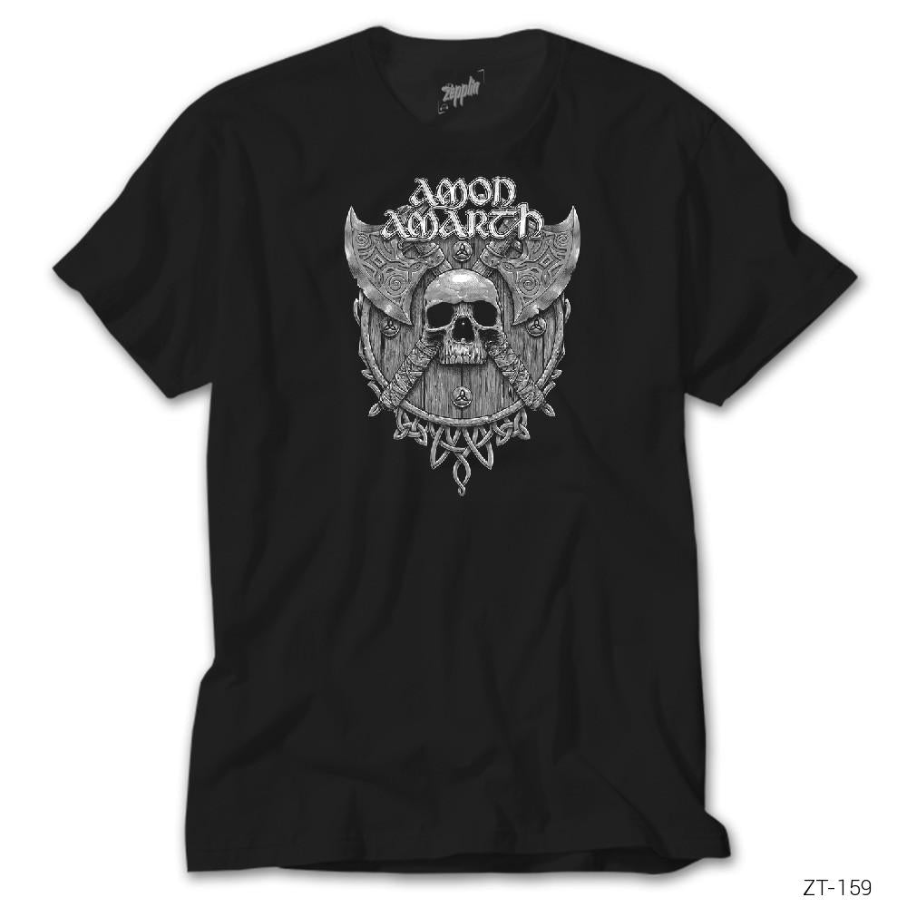 Amon Amarth Skull Axes Siyah Tişört