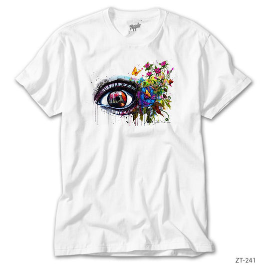 Çizim Göz Beyaz Tişört