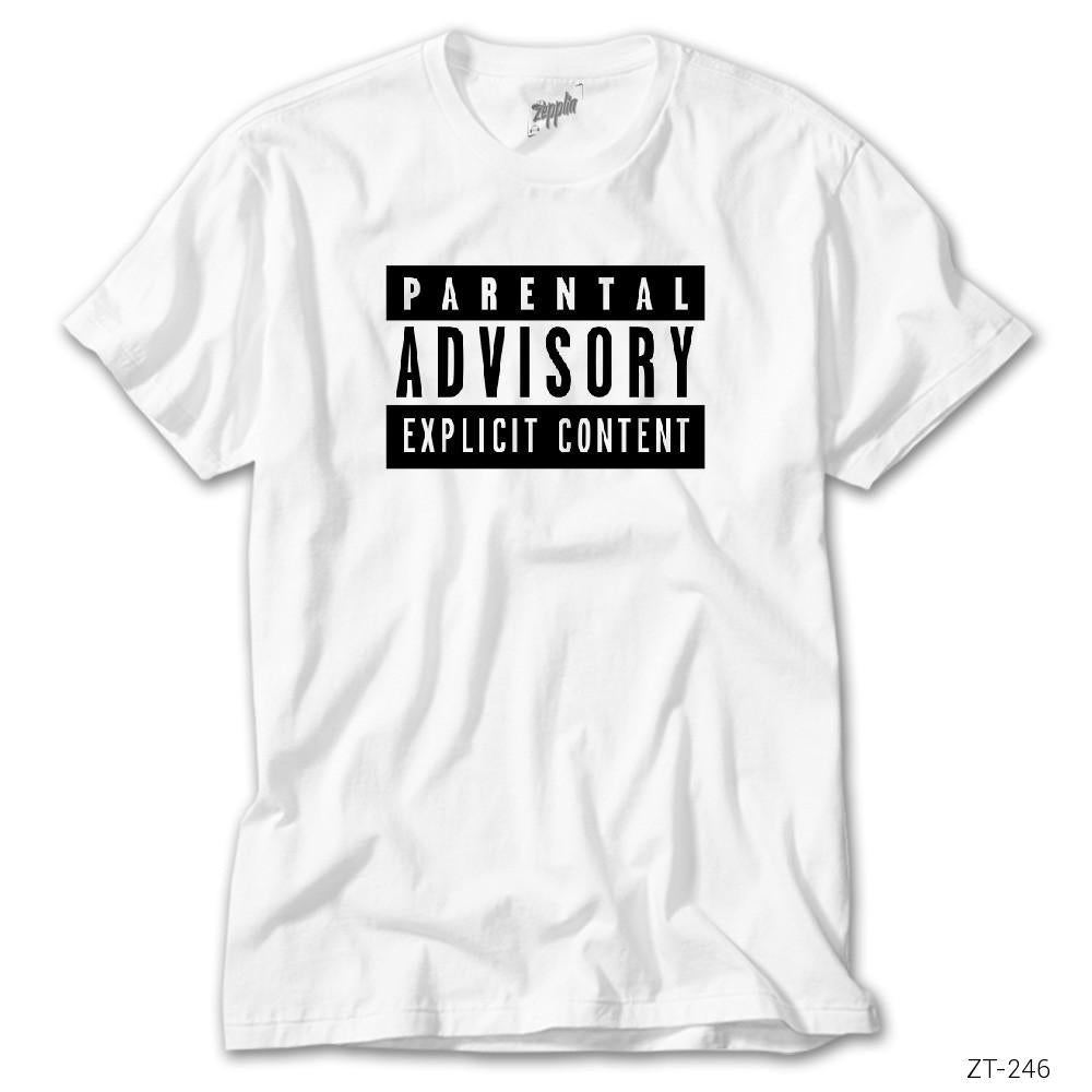 Parental Advisory Beyaz Tişört