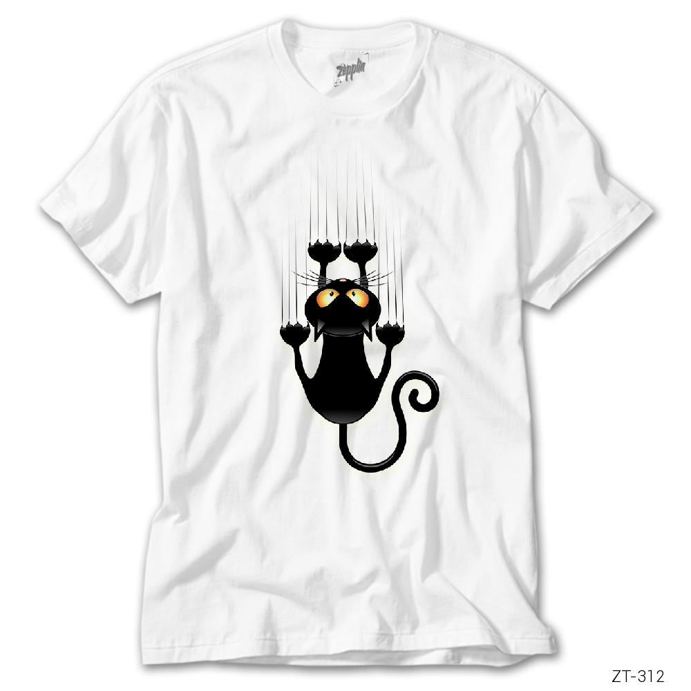 Tırmanan Kedi 2 Beyaz Tişört