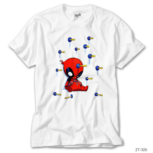 Deadpool Headshot Beyaz Tişört