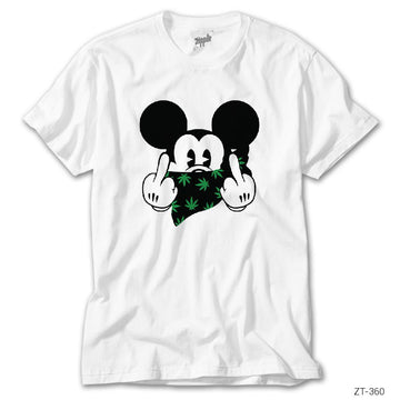 Mickey Mouse Smoker Beyaz Tişört