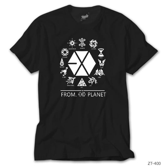 From Exo Planet Siyah Tişört