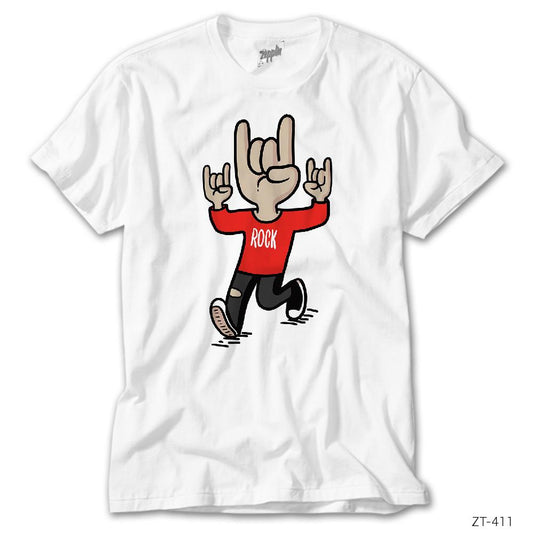 İndirimli Rock n Roll My Life Beyaz Tişört