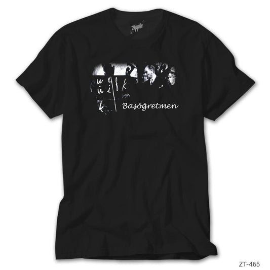 Atatürk Başöğretmen Siyah Tişört