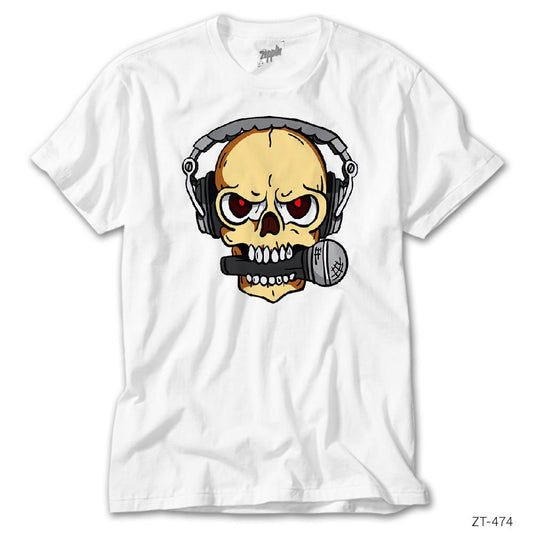 Rock Music Skull Beyaz Tişört